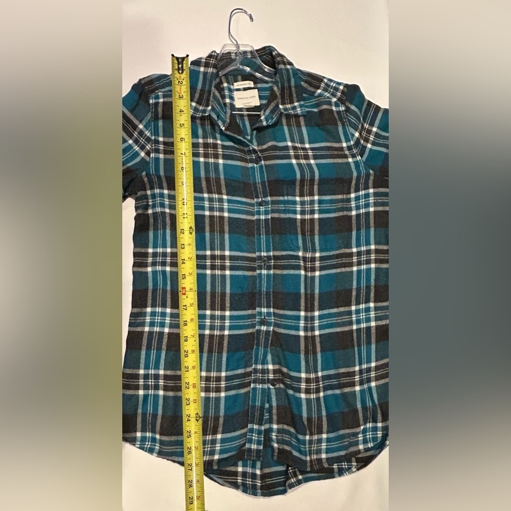 American Eagle Ahh-Mazingly Soft Boyfriend Fit Plaid Flannel Shirt Women’s Small - Picture 8 of 9